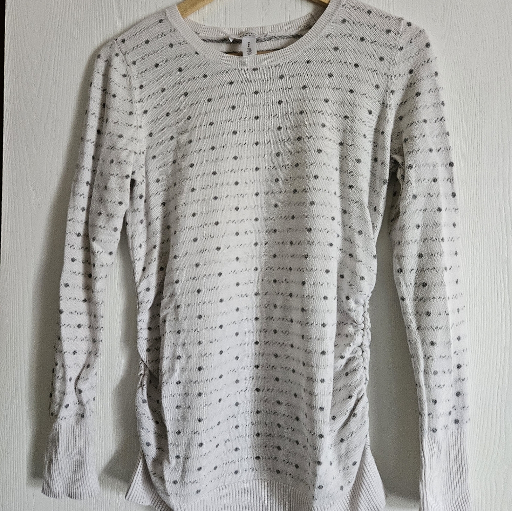 White Polka Dot Sweater. Women's Maternity